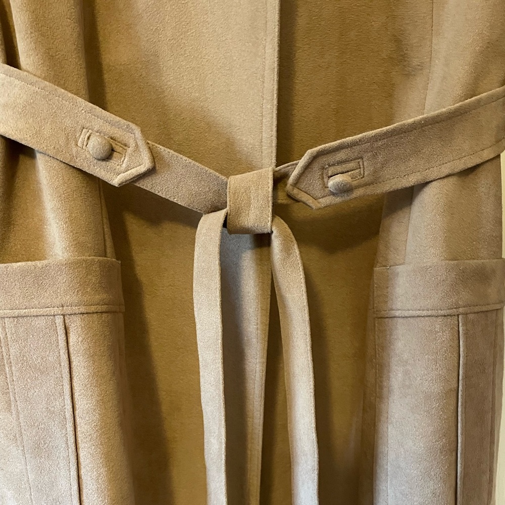 Ladies (petite) full length dress suede coat